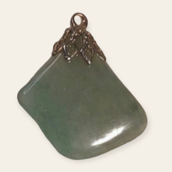 Vintage Green Jade Stone Pendant for Necklace